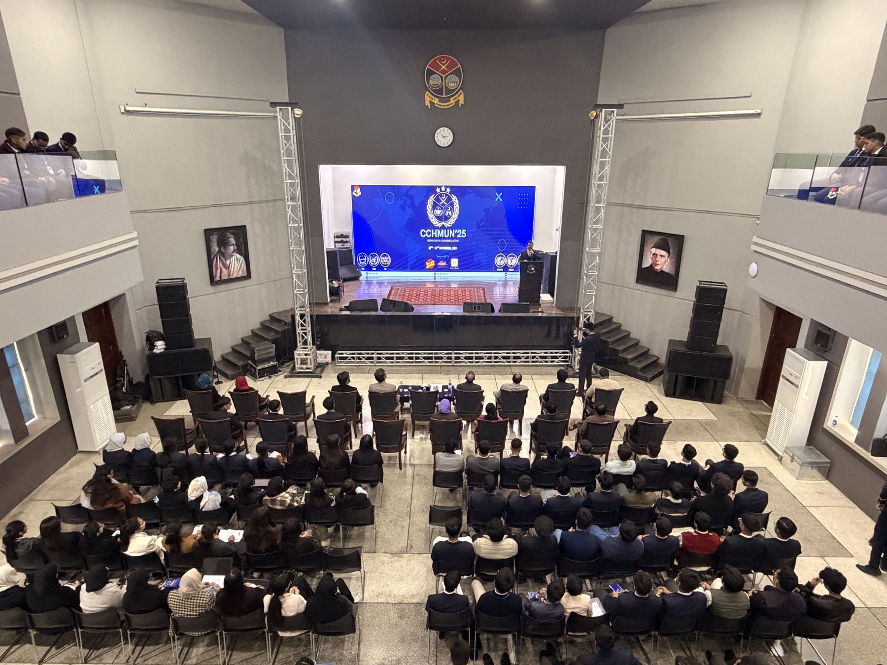 The opening ceremony from the back of the hall